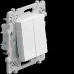 Interrupteur double essensya - hager - blanc - int�rieur - 16 a - 800 w