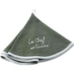 Essuie - main rond - cuisot - 60 cm - ponge brode - kaki - cuisine