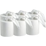 Essuyage papier bobine essuie main blanche pure ouate 450 f - paquet de 6 bobines Essuyage papier bobine essuie main blanche pure ouate 450 f - paquet de 6 bobines