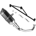 Estink collecteur dchappement en - tte de systme dchappement complet + silencieux en fibre de carbone ...