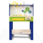 tabli du bricoleur jouet en bois pour enfant - baby vivo - luigi - engrenages rotatifs - 29 pices