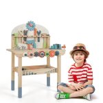 Costway etabli pour enfants - 8 outils et 53 accessoires jeu dimitation bricolage porte - outils magntique ...