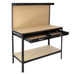 tabli de travail noir banc plan de travail panneau perfor ateliers rangement outils avec tiroir 2 niveau ...