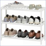 �tag�re � affichage - �tag�re � chaussures 3 niveaux bambou blanc
