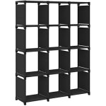 Etagre d'affichage - vidaxl - 12 cubes - noir - tissu et acier - design contemporain
