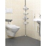 Etagère dangle de douche télescopique 4 tablettes support dorganisateur de salle de bain Etagère dangle de douche télescopique 4 tablettes support dorganisateur de salle de bain