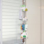 Etagère d?angle de douche télescopique support de salle de bain de 4 niveau en acier inoxydable Etagère d?angle de douche télescopique support de salle de bain de 4 niveau en acier inoxydable