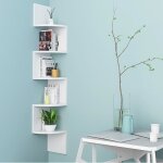 �tag�re dangle murale en bois - 20�20�123cm (blanc) - meuble de rangement biblioth�que 5 �tages