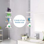 tagre dangle tlescopique 4 tablettes blanc - salle de bain tagre rglable