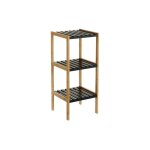 �tag�re en bambou pour rangement meuble colonne sur pied 3 niveaux coloris noir - longueur 34 x profondeur ...
