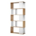 Calicosy - biblioth�que d�cor blanc et ch�ne - l80 x h1735 cm - blanc