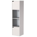 Etag�re - biblioth�que colonne blanche avec 2 �tag�res ouvertes et 2 compartiments - hauteur 120 cm x ...