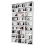 Etagère bibliothèque - range cd - blanc - 102x178x16cm - 1080 cd - 504 dvd / blu - ray Etagère bibliothèque - range cd - blanc - 102x178x16cm - 1080 cd - 504 dvd / blu - ray