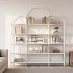 �tag�re blanche 170 x 26 x 190 cm acier + mdf 5 niveaux d�co forme nuage montage facile