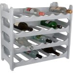 Casier  bouteilles modulable artecsis 24 bouteilles ? cave  vin en plastique 60x28x54 cm (lxlxh) gris ...