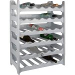 Casier  bouteilles modulable artecsis 36 bouteilles ? cave  vin en plastique 60x28x80 cm (lxlxh) gris ...