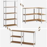 Étagère charge lourde métallique de rangement modulable 200x100x50cm max 875 kg 5 tablettes acier - mdf ... Étagère charge lourde métallique de rangement modulable 200x100x50cm max 875 kg 5 tablettes acier - mdf ...