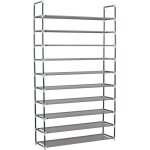 Etagre  chaussures 10 couches meuble range - souliers pour 50 paires gris - 100 x 28 x 180 cm
