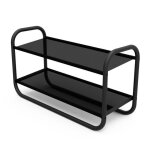 �tag�re � chaussures en m�tal et tissu noir 63 x 23 x 35 cm