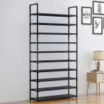 Etagère à chaussures - meuble de rangement - 10 niveaux - 100 * 30 * 176cm - noir - contemporain - design ... Etagère à chaussures - meuble de rangement - 10 niveaux - 100 * 30 * 176cm - noir - contemporain - design ...