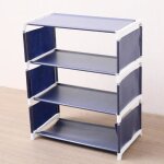 Étagère à chaussures - range - compact - 4 niveaux - montage facile sans outils - couleur bleue Étagère à chaussures - range - compact - 4 niveaux - montage facile sans outils - couleur bleue