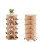 �tag�re � chaussures verticale en bois 5 niveaux pivotable 360 degr�s meuble chaussure pour entr�e salon ...