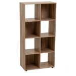 �tag�re cube biblioth�que meuble de rangement de 8 cases coloris effet bois marron - longueur 60 x profondeur ...
