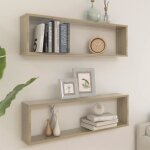 tagres cube murales - 2676 - lot de 2 - chne sonoma - bois - panneaux de particules