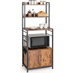 Costway tagre de cuisine  4 niveaux 60 x 40 x 150 cm desserte pour four  micro - ondes avec crochets ...