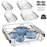 �tag�re de cuisine - aufun - tiroir t�lescopique - 2 pi�ces - inox - 40 cm