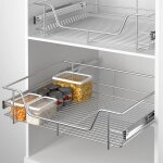 Etagre de cuisine en inox tiroir tlescopique panier de rangement extensible pour placard(60cm)