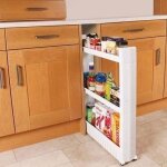 Etagres de cuisine - meuble rangement desserte - 3 niveaux - plastique blanc