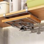 �tag�re de cuisine suspendue en acier inox - support sous placard sans per�age porte - rouleau et rangement ...