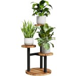 �tag�re dangle pour plantes - vetobiol - 3 niveaux - m�tal et bois - 36x53x32 cm - noir - int�rieur / ...