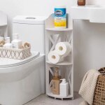 �tag�re dangle � trois niveaux - homewell - 18 x 18 x 79 cm - blanc