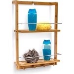 tagre de douche bois de bambou serviteur porte - savon salle de bain baignoire cuisine 2 plateaux panier ...