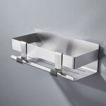 �tag�re douche inox bross� sans per�age panier rangement auto - adh�sif salle de bain label