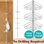 Etag�re de douche salle de bain t�lescopique en acier inoxydable