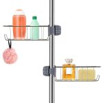 �tag�res de douche sans per�age en acier inoxydable - support et porte savon - 2 pcs pour barre 18 - ...