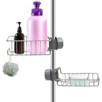 �tag�re douche sans percage inox argent lot de 2 �tag�re salle de bain inoxydable pour barre / rail 18 ...