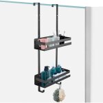 tagre de douche  suspendre support de douche en acier inoxydable  2 niveaux rangement douche sans ...