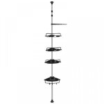 tagre de douche telescopique rglable en hauteur 105 - 310cm - jeobest - noir - inox - mtal