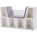 �tag�re enfant rangement - 6 compartiments organis�s - tabouret coffre � jouets - 3 coussins confort ...