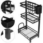 Étagère à epice - b. livem - 3 Étages - inox - noir - 34 x 21 x 61 cm Étagère à epice - b. livem - 3 Étages - inox - noir - 34 x 21 x 61 cm
