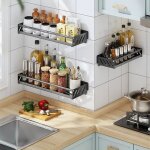 tagre  pices murale - - noir - 50x14. 5x5cm - pour cuisine salle de bain balcon