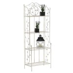 Etagre en fer forg arona - clp - crme antique - contemporain - design - petit meuble complment