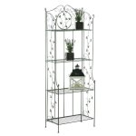 Etagre en fer forg - clp - arona - vert antique - 60x33x160 cm - design contemporain