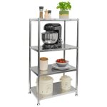 tagre mtallique en acier inox - 61x36x113 tagre murale jusqu 60kg - 4 niveaux