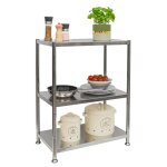 �tag�re m�tallique en acier inox - 61x36x82 �tag�re murale jusqu� 60kg - 3 niveaux