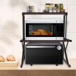 Etagère micro - ondes - qifashma - rangement de cuisine avec 2 niveaux - métal - noir - contemporain ... Etagère micro - ondes - qifashma - rangement de cuisine avec 2 niveaux - métal - noir - contemporain ...